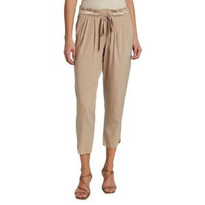 Ramy Brook Allyn Crop Pants Women's Small Mocha Silk Drawstring